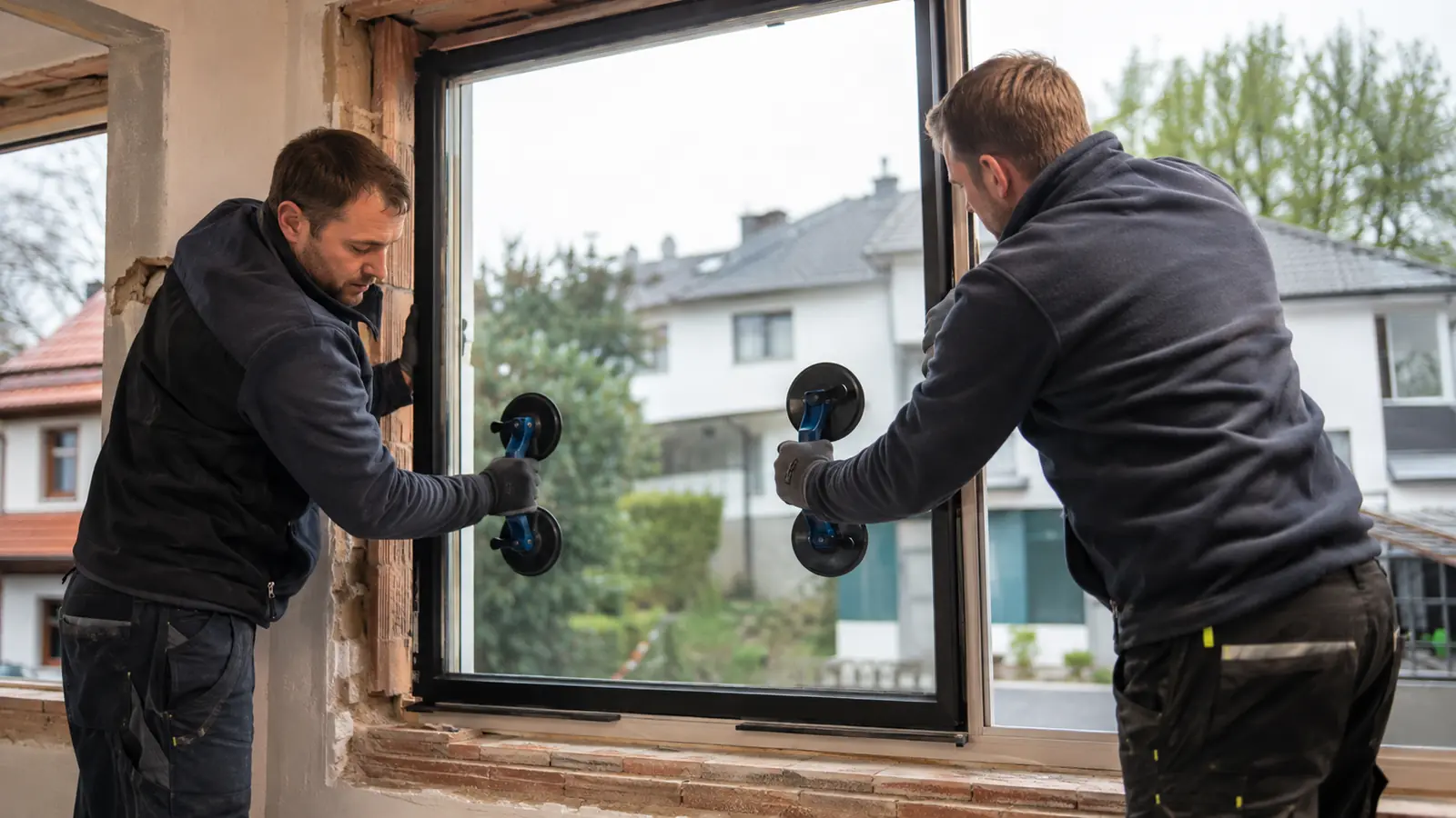 Handwerker aus Passau im Einsatz an einem Wohnhaus in der Dreiflüssestadt Passau