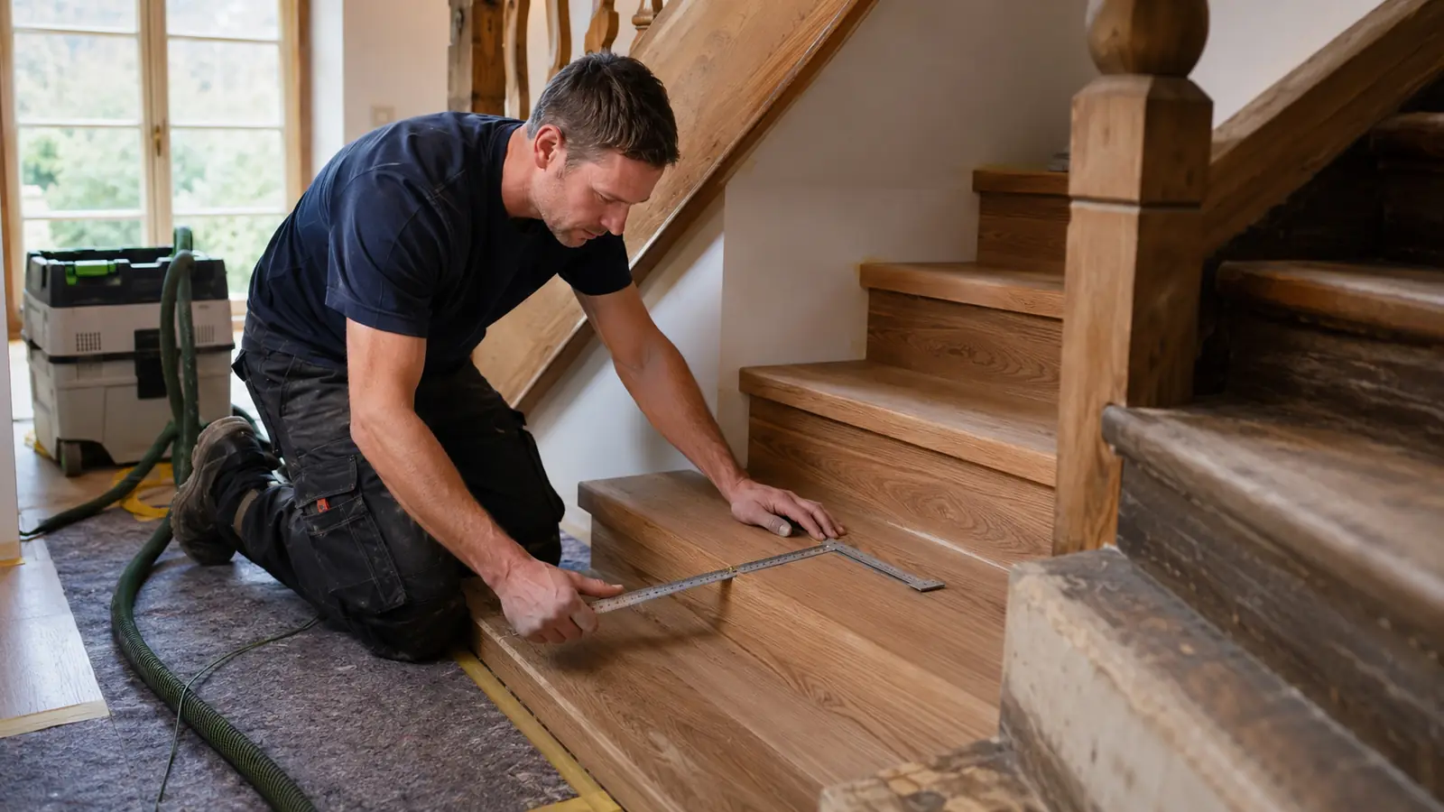 Innenausbau in Passau – Arbeiten an Treppe und Bodenbelag bei einer Sanierung in Niederbayern